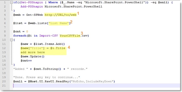 Import Data into SharePoint via PowerShell Import Data into SharePoint via PowerShell