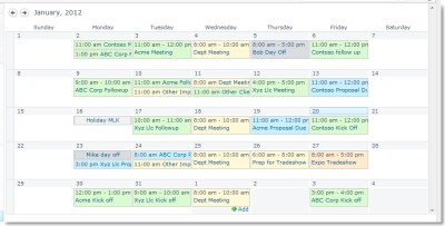 Color code calendar in SharePoint