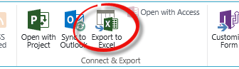 Export to Excel button