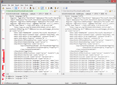 Comparing Oslo to Seattle Master Pages