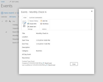 Dialog Window in Use