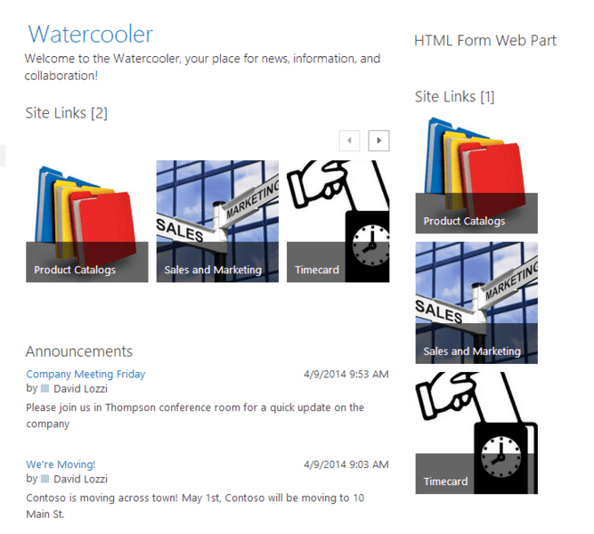 promoted links vertical and horizontal