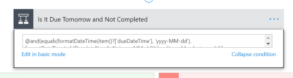 Advanced condition to check if task is due