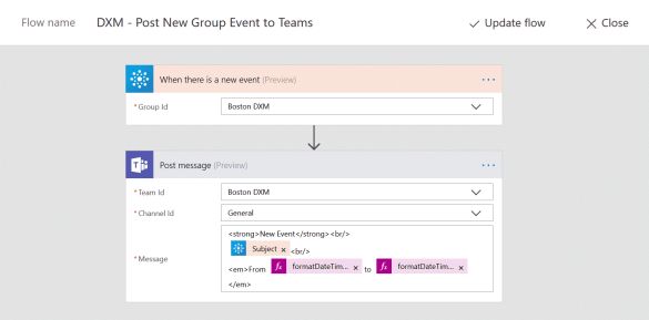 Create new post in Teams from your Calendar