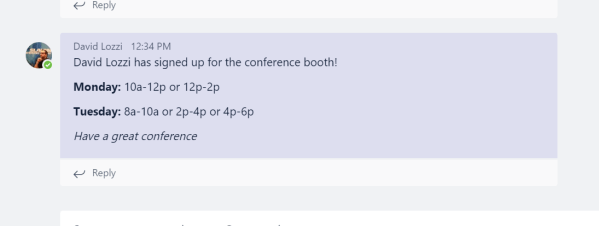 Flow post a message to teams