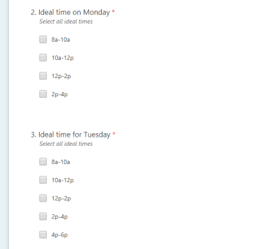 Microsoft Forms Multiple Choice questions
