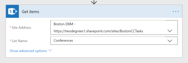 Microsoft Flow Action SharePoint - Get List Items