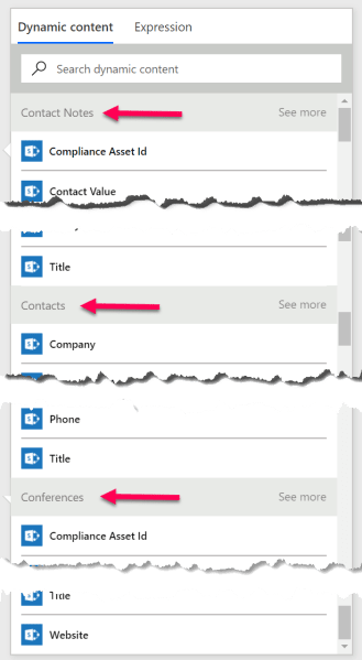 Microsoft Flow dynamic content selector with proper names