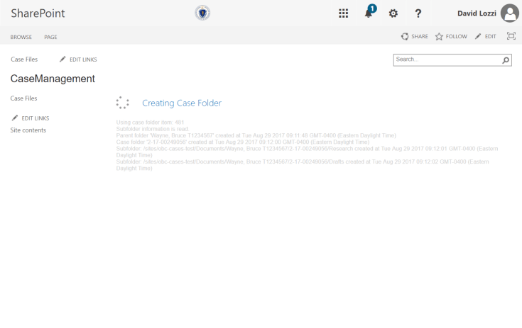 SharePoint creating folders for the case from Salesforce