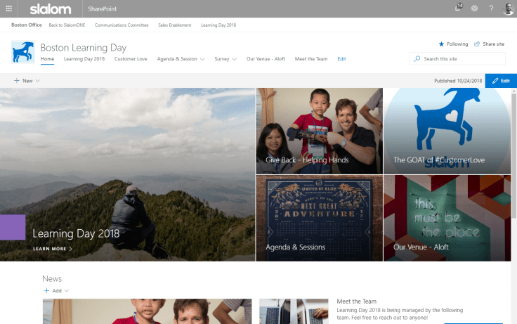sharepoint communications site