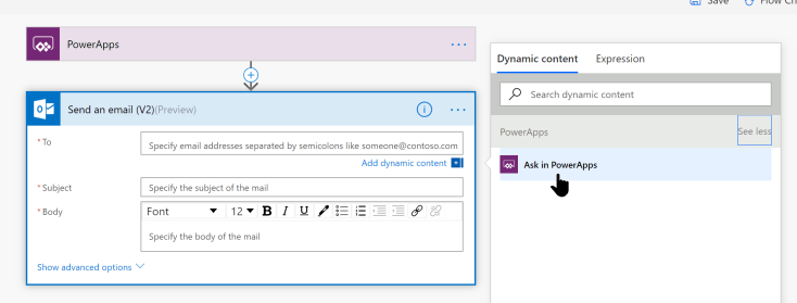 ask in powerapps