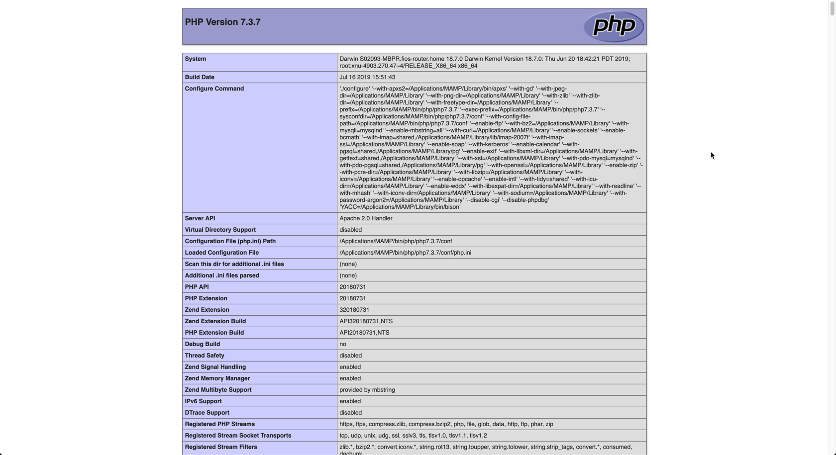 PHP info