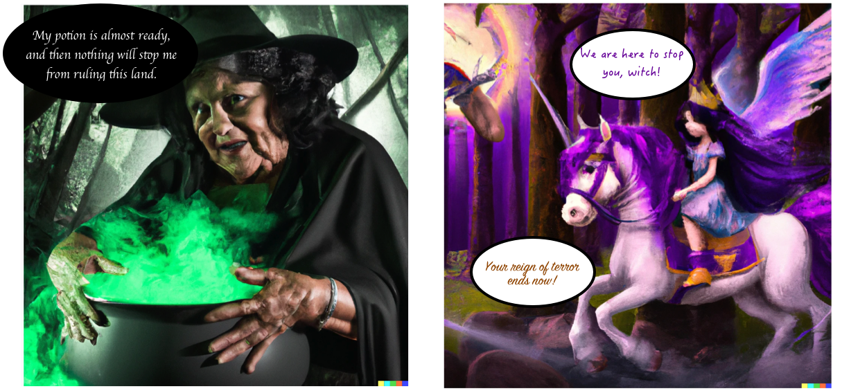 panels 3 and 4 of an ai generated comic book