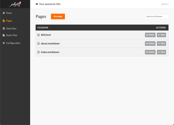 Admin page for Jekyll